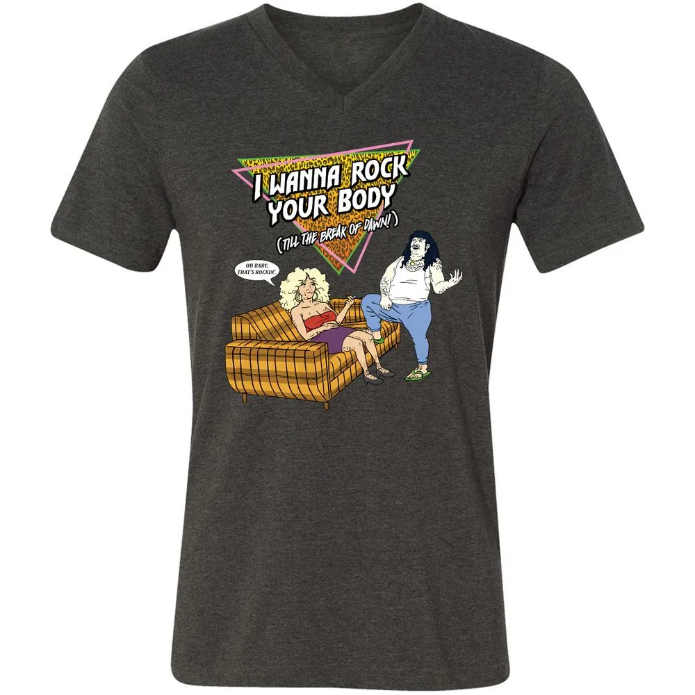 Unisex V-Neck T-Shirt - HRX941V9 - Dark Grey Heather - 8