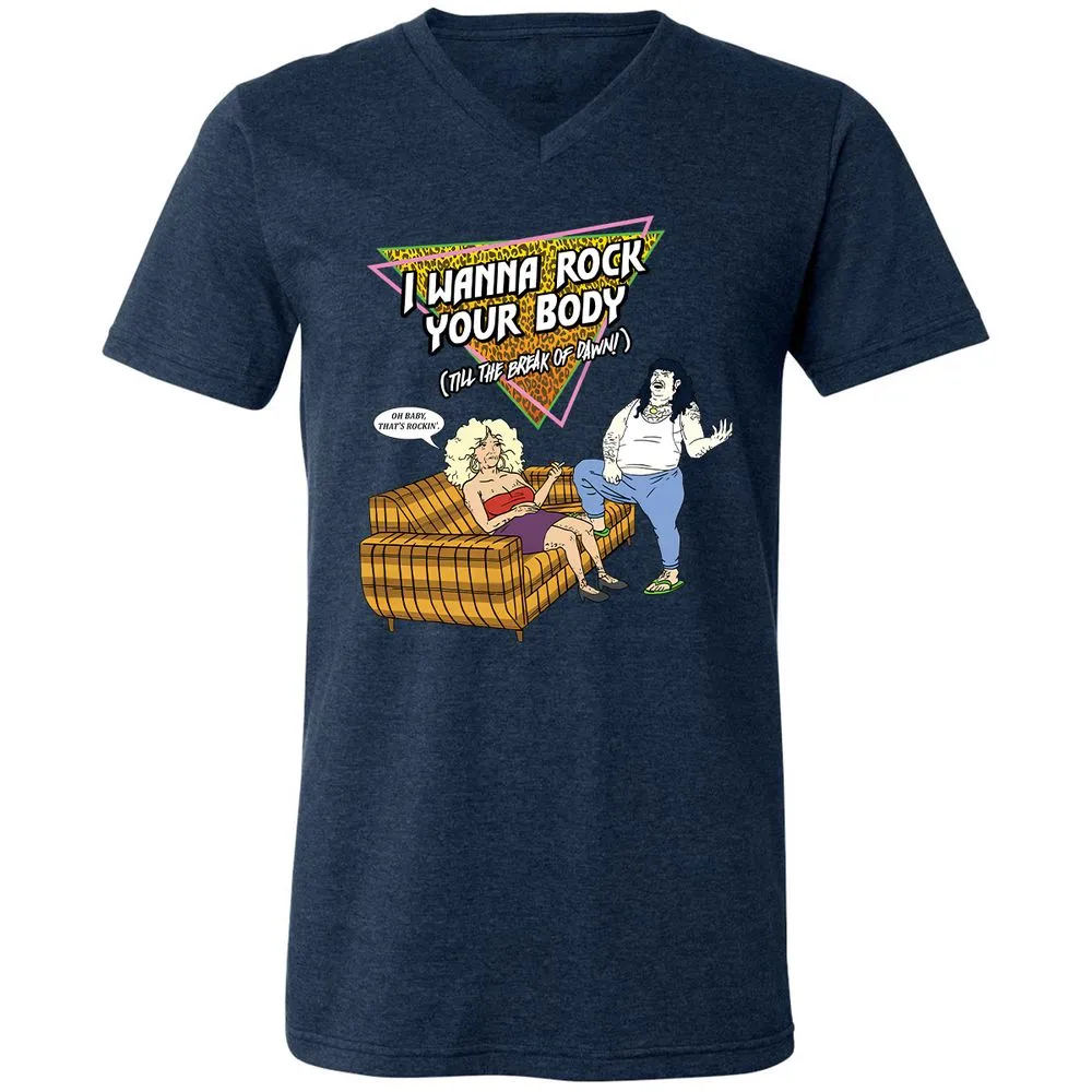 Unisex V-Neck T-Shirt - HRX941V9 - Heather Navy - 15