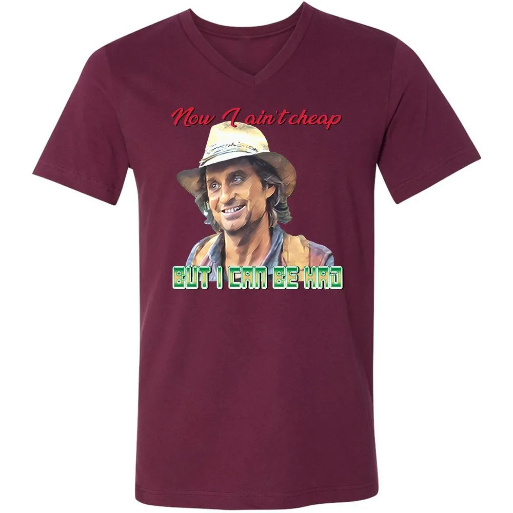 Unisex V-Neck T-Shirt - H1Q4PPPY - Maroon - 6