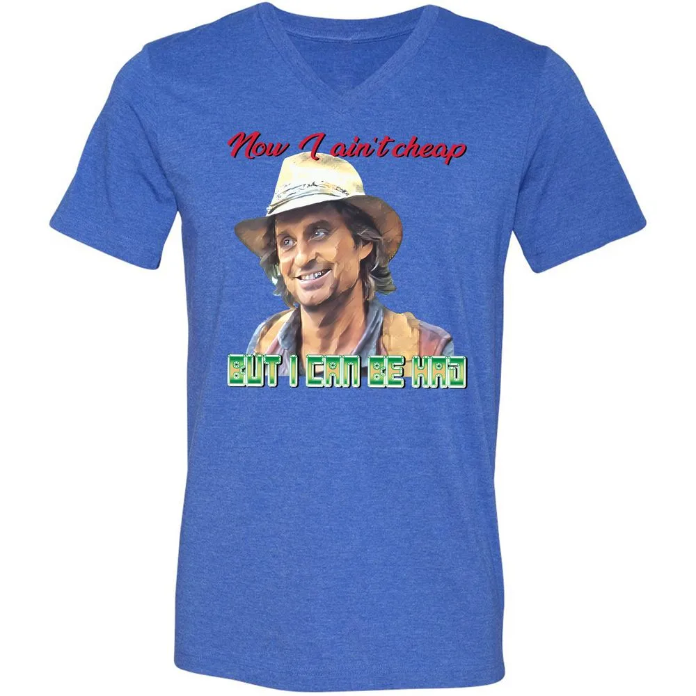 Unisex V-Neck T-Shirt - H1Q4PPPY - Heather True Royal - 14