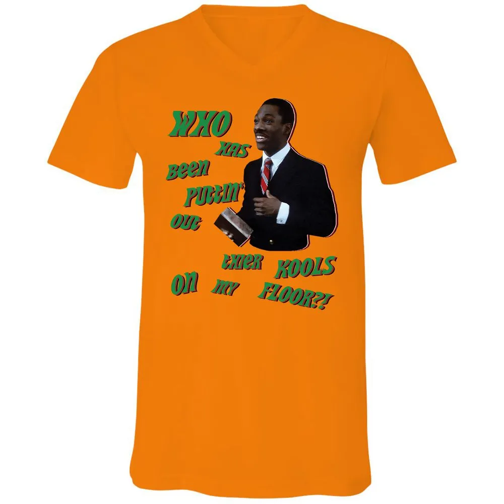 Unisex V-Neck T-Shirt - Q5ZMAA7L - Orange - 11