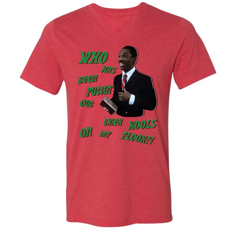 Unisex V-Neck T-Shirt - Q5ZMAA7L - Heather Red - 5