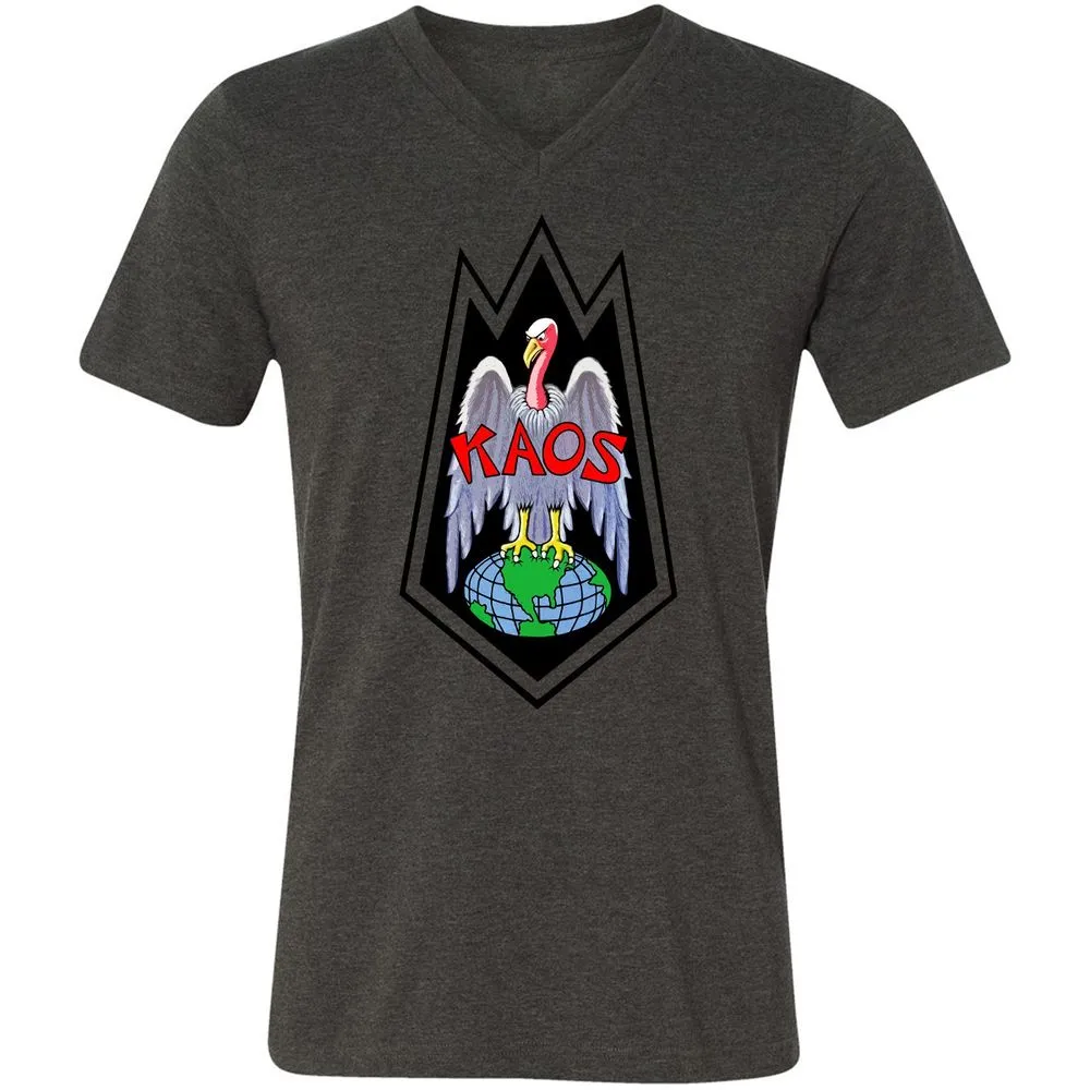 Unisex V-Neck T-Shirt - QDEUFEUP - Dark Grey Heather - 8