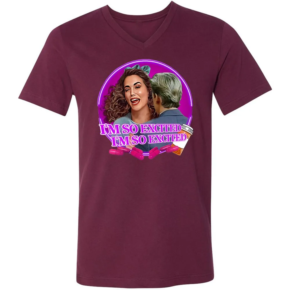 Unisex V-Neck T-Shirt - KUCZW25H - Maroon - 6
