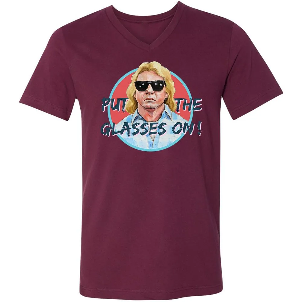 Unisex V-Neck T-Shirt - KWAY1NN6 - Maroon - 6