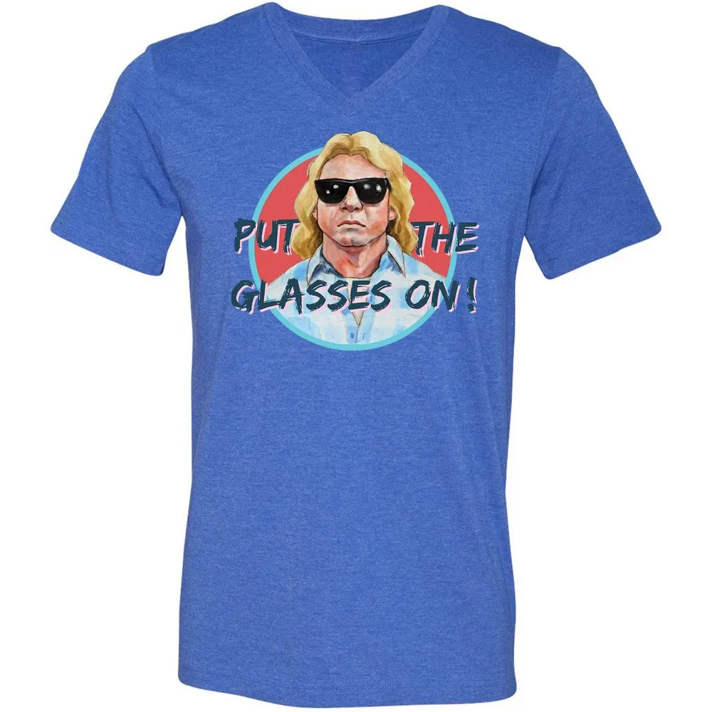 Unisex V-Neck T-Shirt - KWAY1NN6 - Heather True Royal - 14