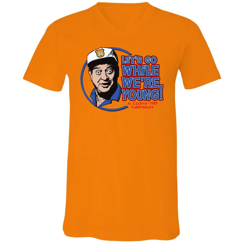 Unisex V-Neck T-Shirt - HGRKHZCX - Orange - 11