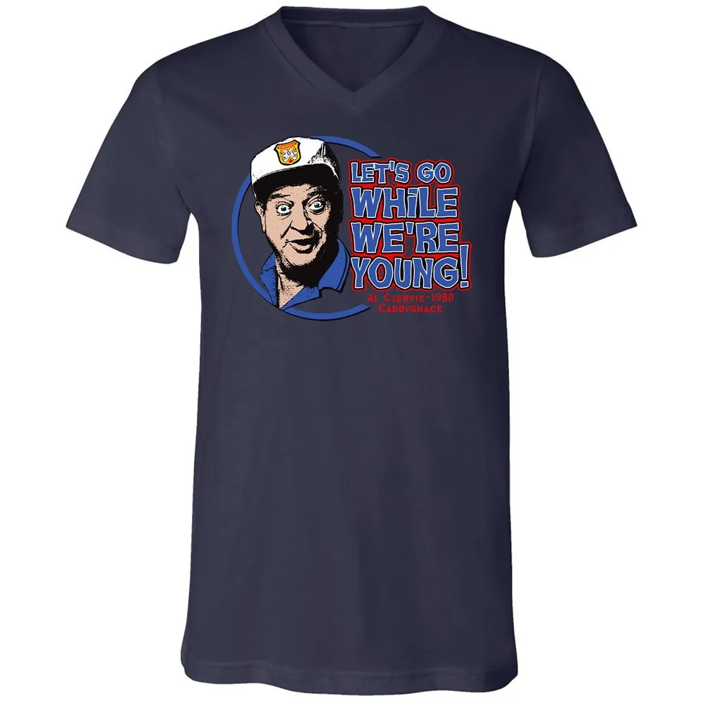 Unisex V-Neck T-Shirt - HGRKHZCX - Navy - 9