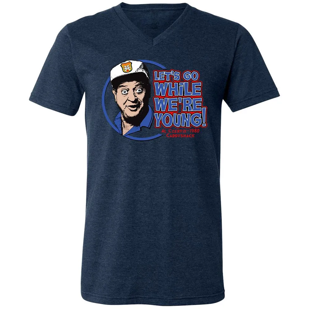 Unisex V-Neck T-Shirt - HGRKHZCX - Heather Navy - 15