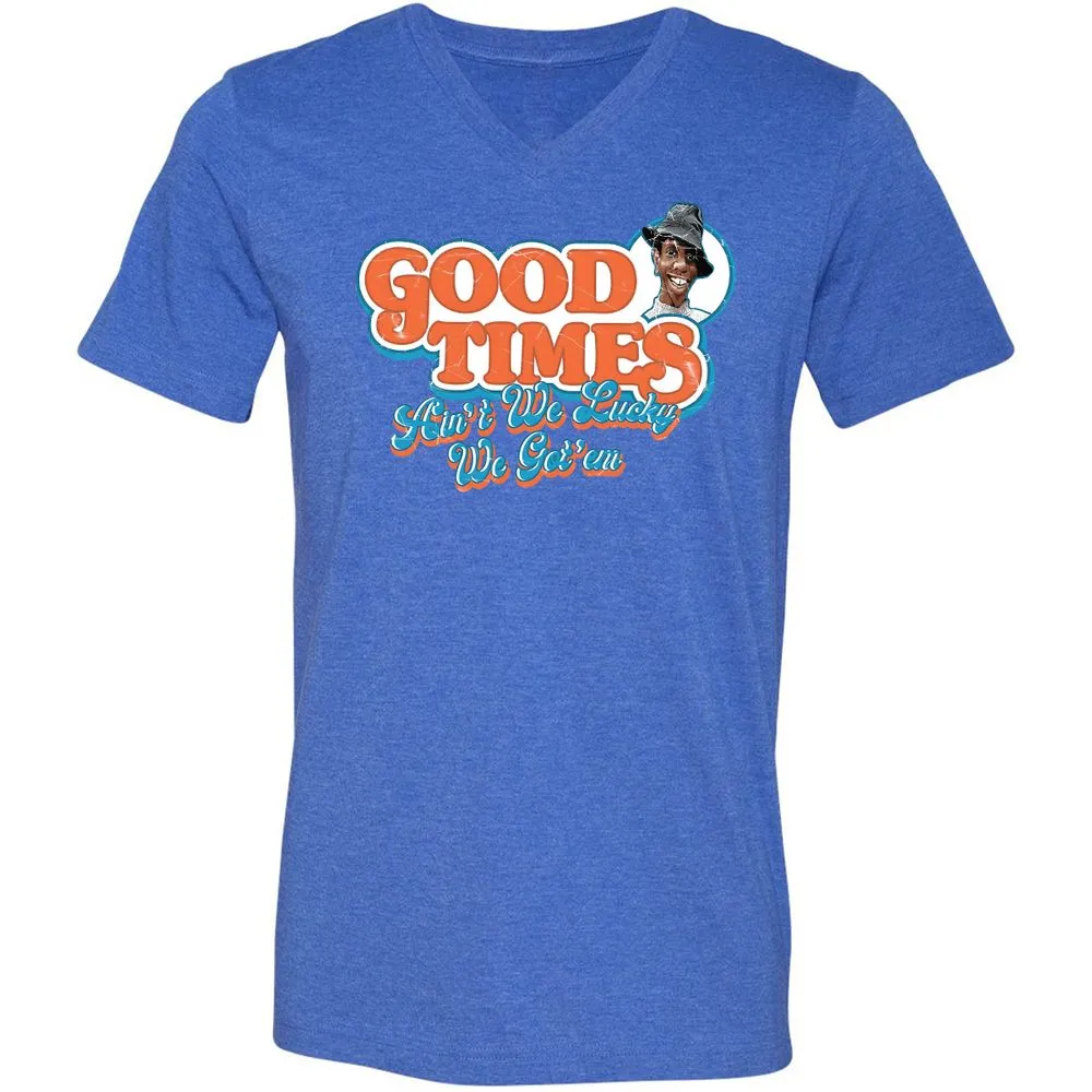 Unisex V-Neck T-Shirt - YNABNTNT - Heather True Royal - 14
