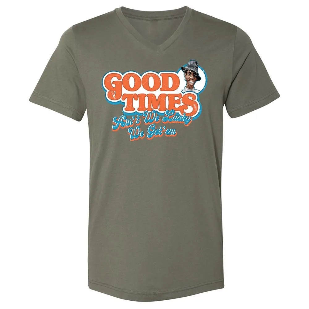 Unisex V-Neck T-Shirt - YNABNTNT - Military Green - 10