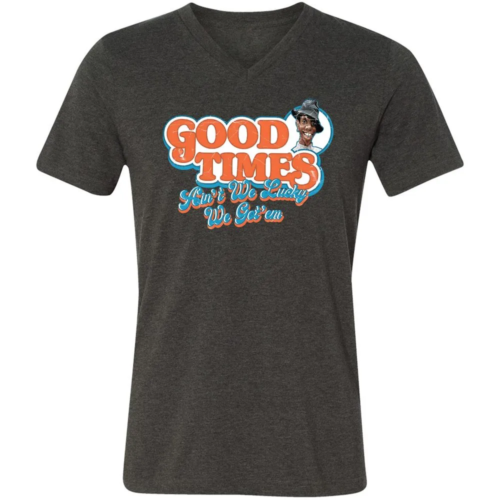 Unisex V-Neck T-Shirt - YNABNTNT - Dark Grey Heather - 8