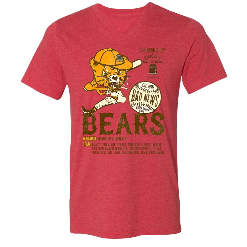 Unisex V-Neck T-Shirt - HV6RQVXQ - Heather Red - 5