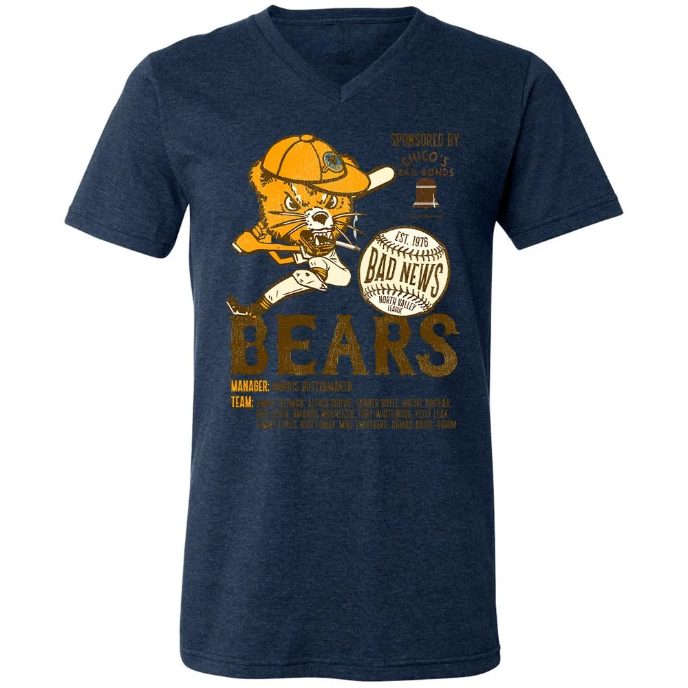 Unisex V-Neck T-Shirt - HV6RQVXQ - Heather Navy - 15