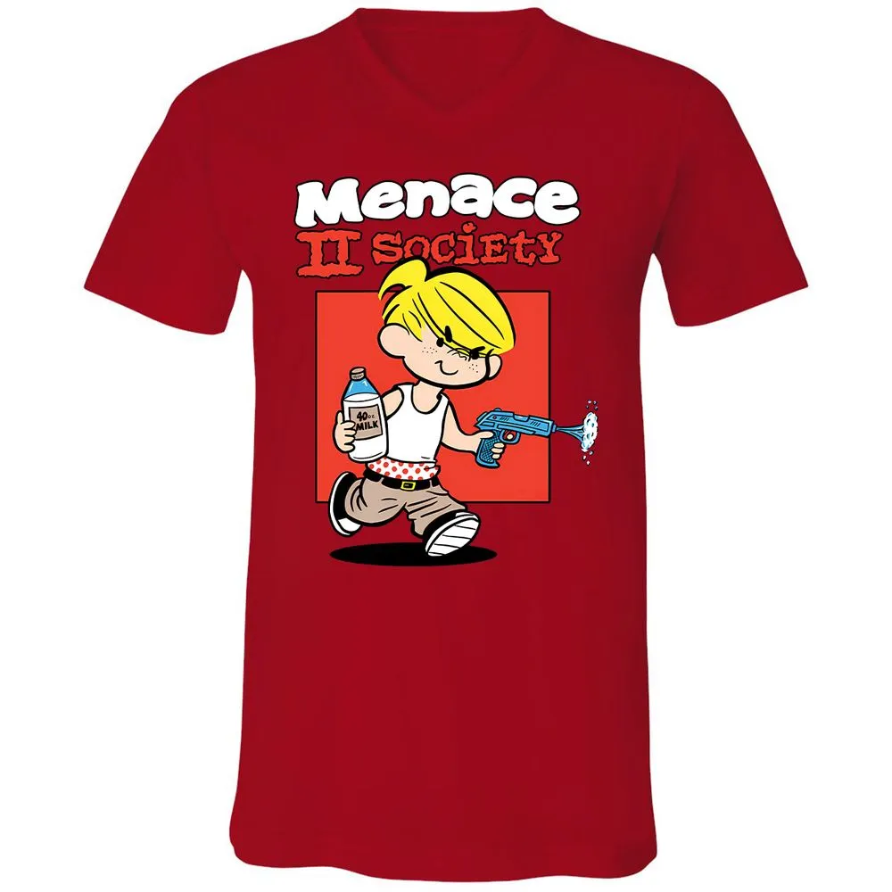 Unisex V-Neck T-Shirt - 5RGNQAMY - Red - 3