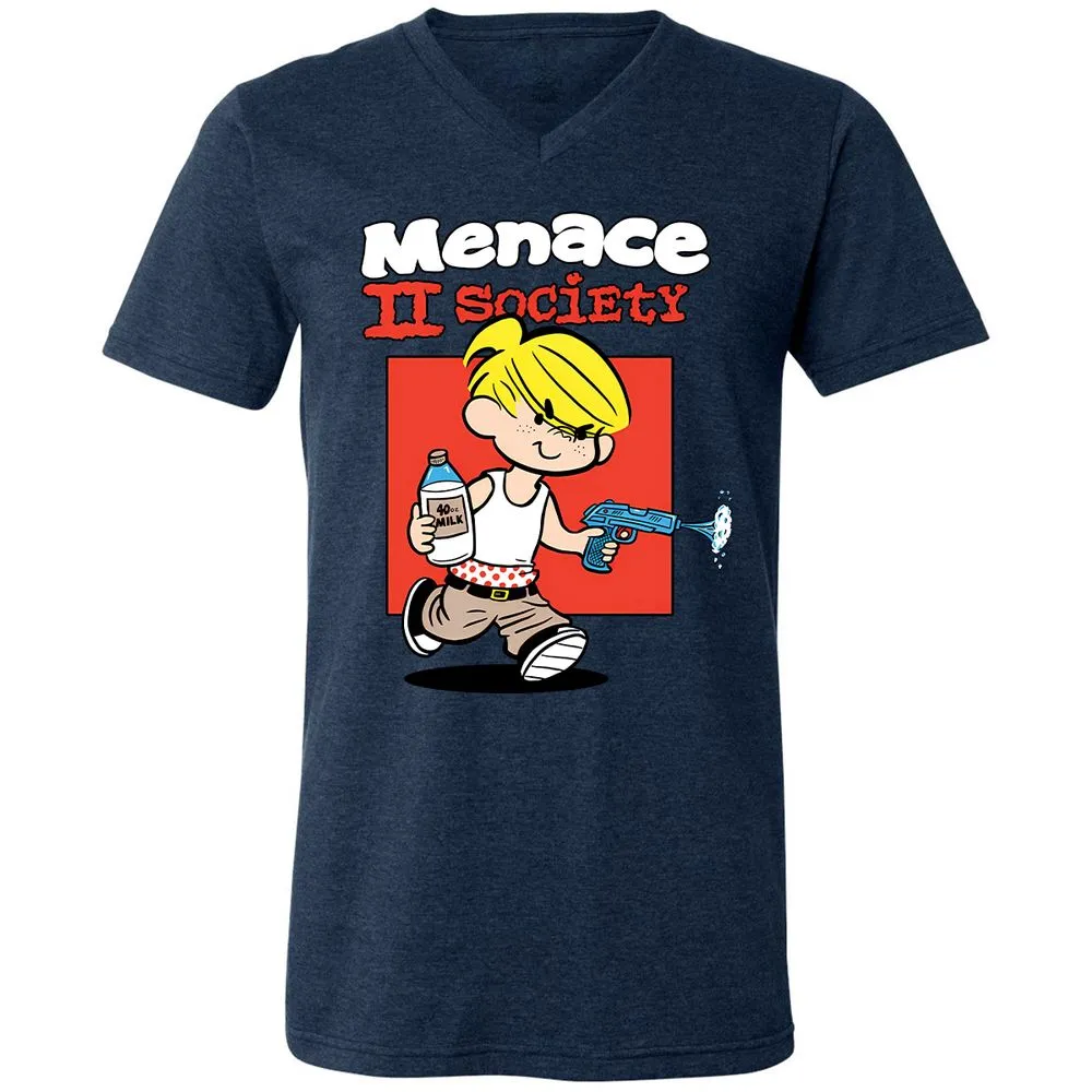 Unisex V-Neck T-Shirt - 5RGNQAMY - Heather Navy - 15
