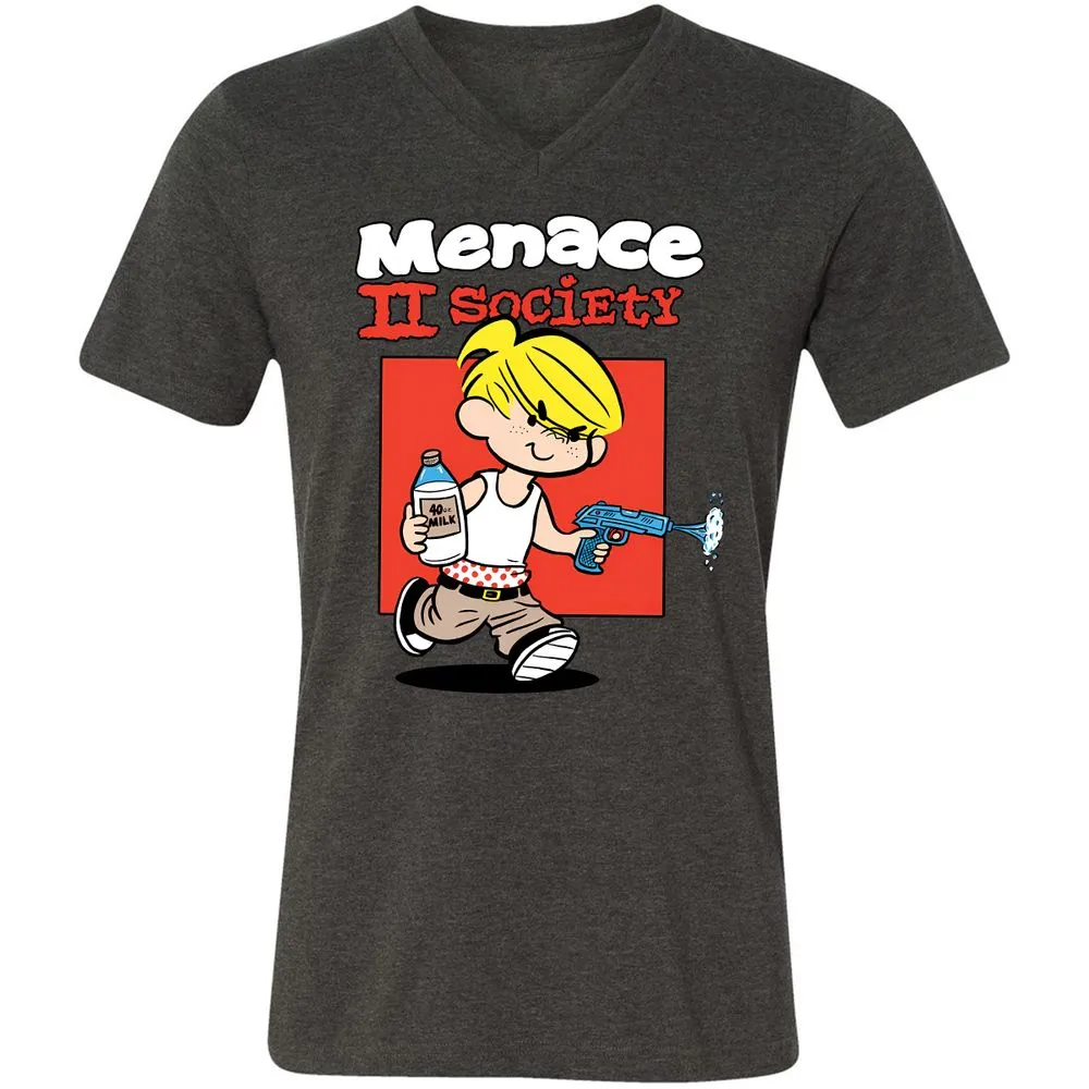 Unisex V-Neck T-Shirt - 5RGNQAMY - Dark Grey Heather - 8