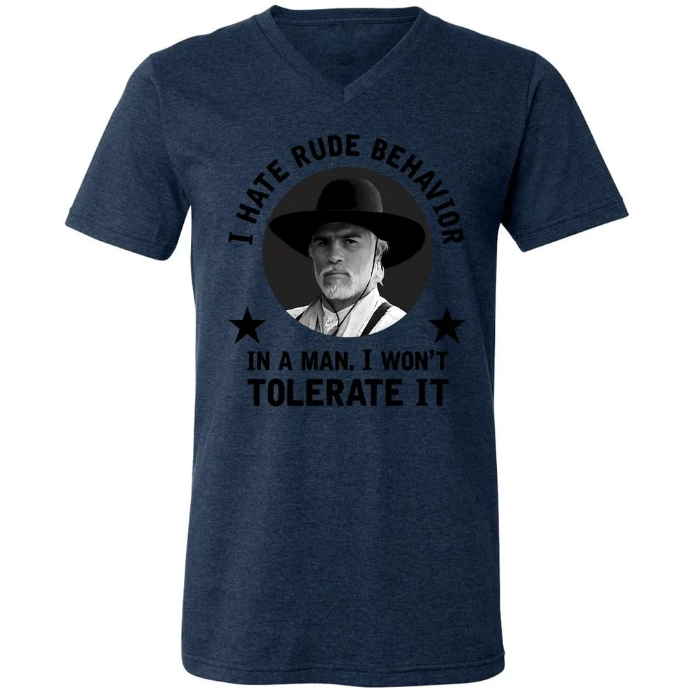 Unisex V-Neck T-Shirt - ERQY7DTT - Heather Navy - 15