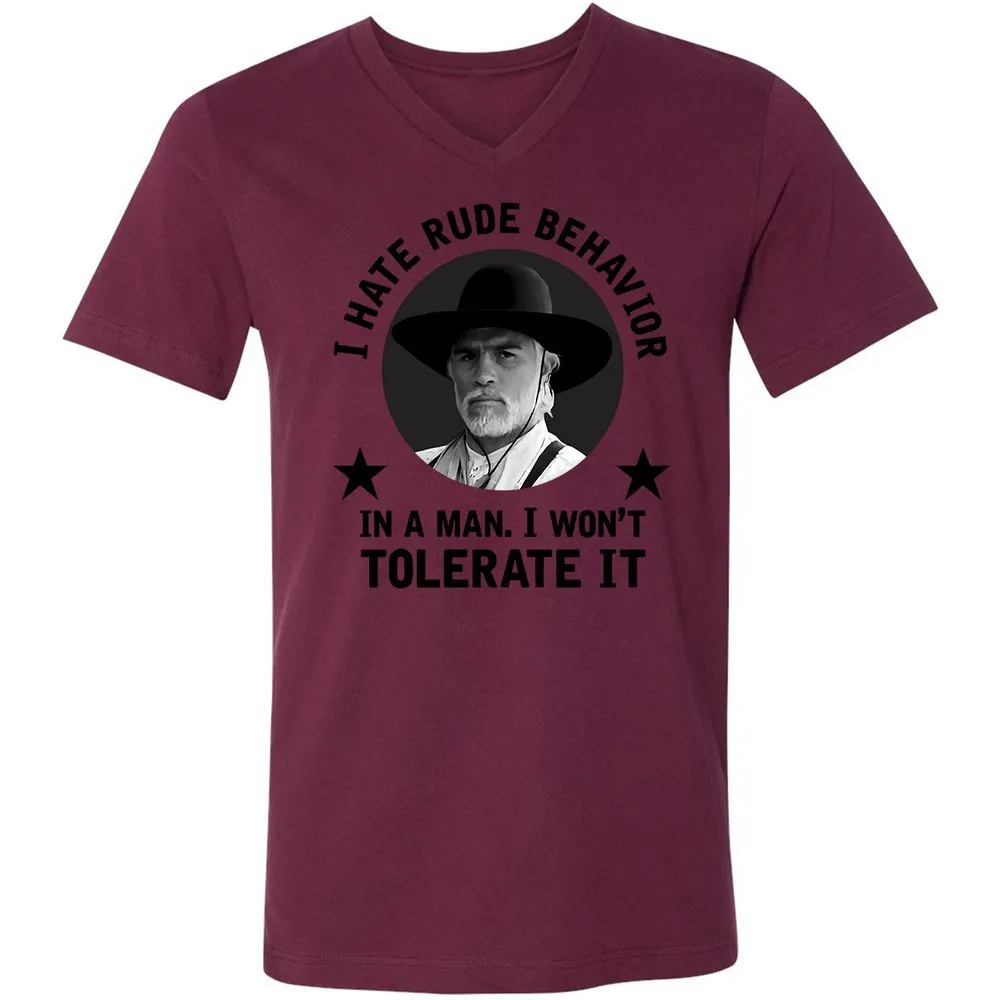 Unisex V-Neck T-Shirt - ERQY7DTT - Maroon - 6