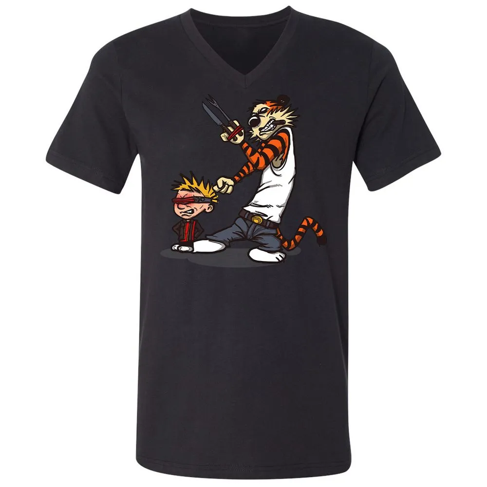 Unisex V-Neck T-Shirt - RN1JW1YU - Black - 16