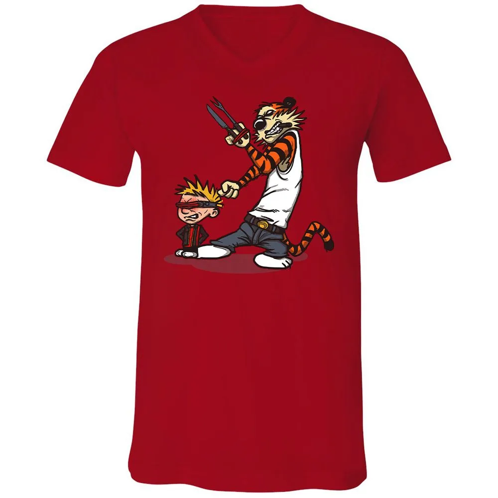 Unisex V-Neck T-Shirt - RN1JW1YU - Red - 3
