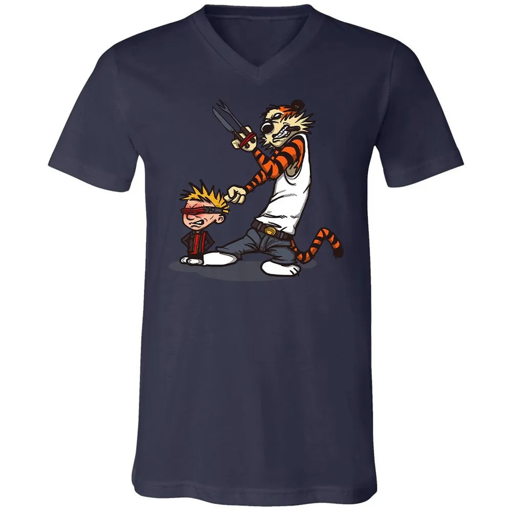 Unisex V-Neck T-Shirt - RN1JW1YU - Navy - 9