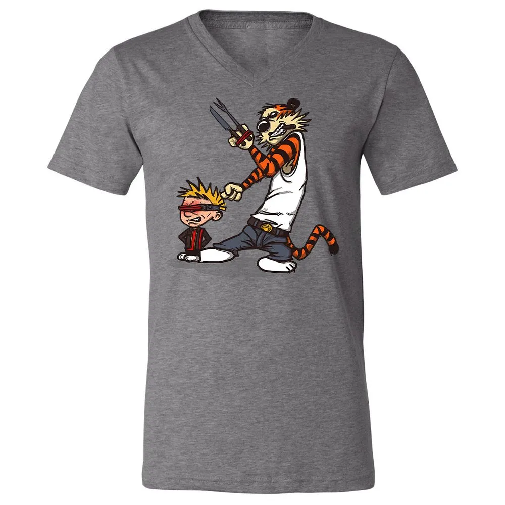 Unisex V-Neck T-Shirt - RN1JW1YU - Deep Heather - 13