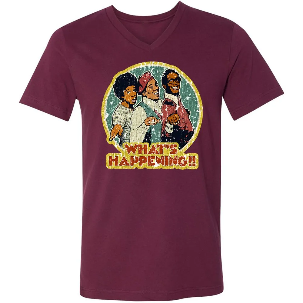 Unisex V-Neck T-Shirt - W7U9CAV2 - Maroon - 6