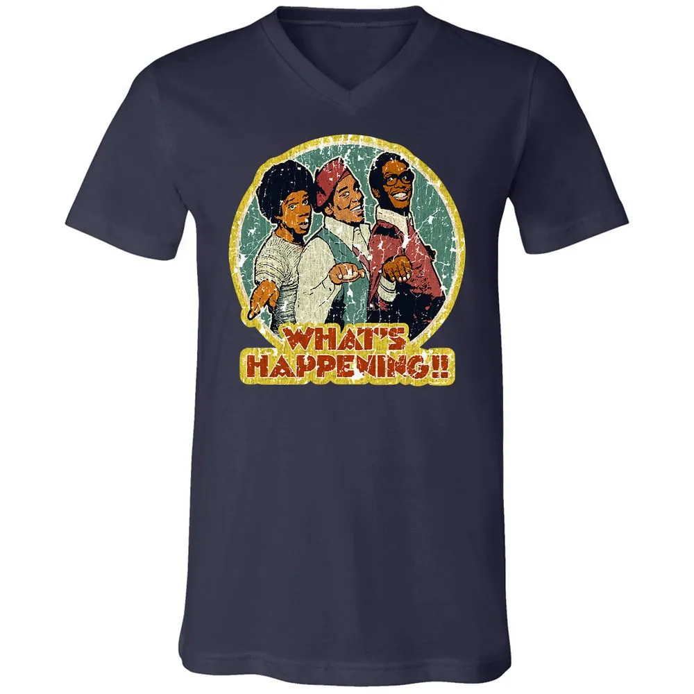 Unisex V-Neck T-Shirt - W7U9CAV2 - Navy - 9