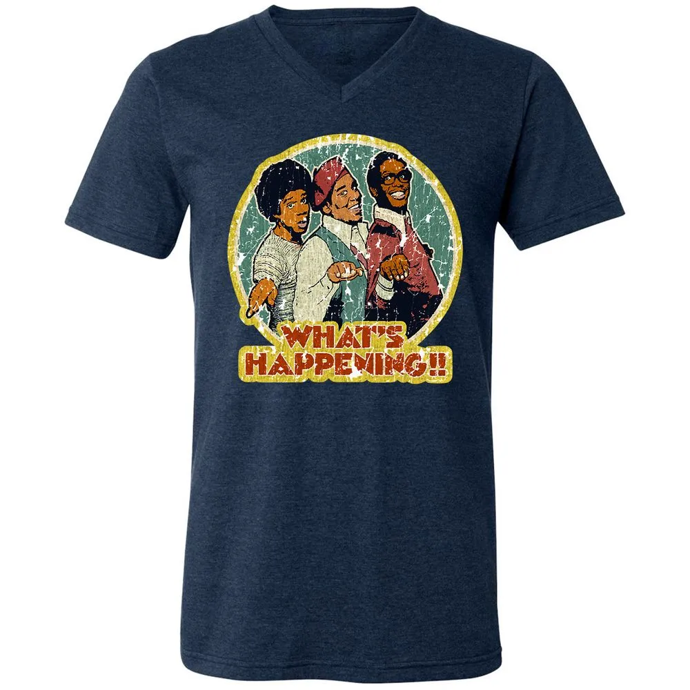 Unisex V-Neck T-Shirt - W7U9CAV2 - Heather Navy - 15