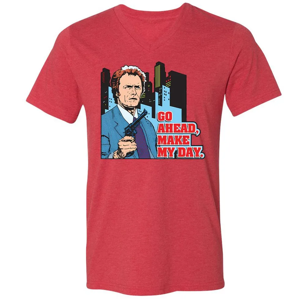 Unisex V-Neck T-Shirt - 8HYCGDWJ - Heather Red - 5