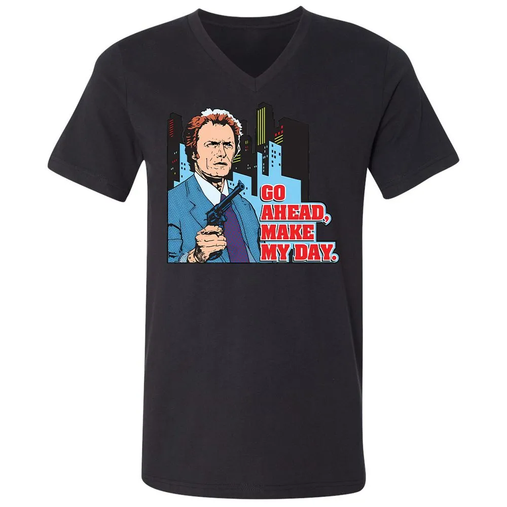 Unisex V-Neck T-Shirt - 8HYCGDWJ - Black - 16
