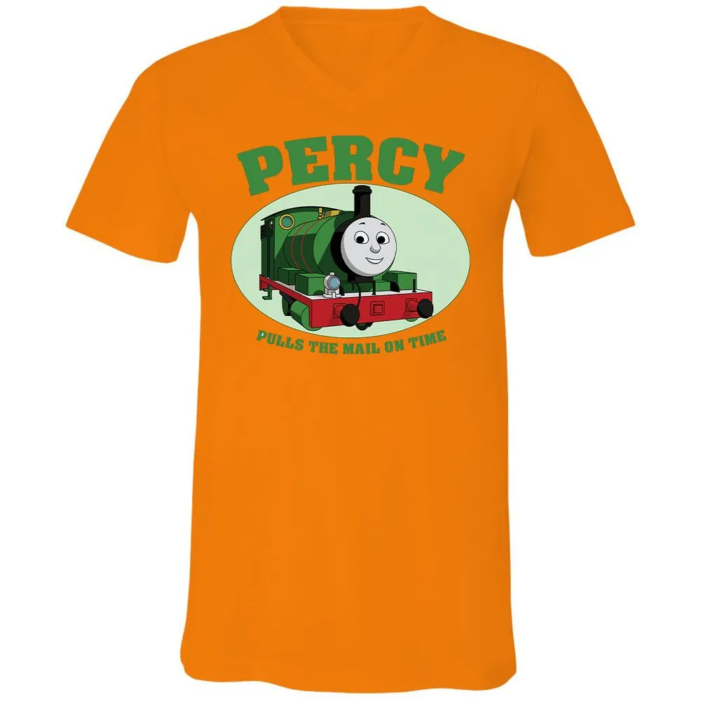 Unisex V-Neck T-Shirt - W9Q8D4HG - Orange - 11
