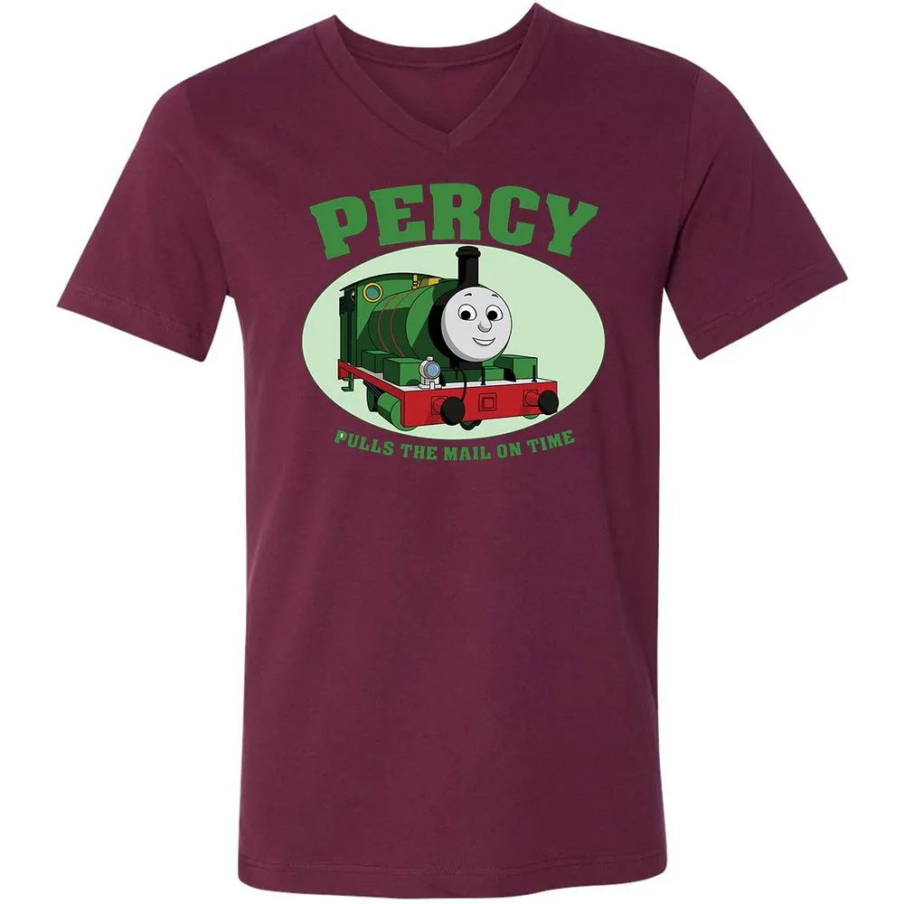 Unisex V-Neck T-Shirt - W9Q8D4HG - Maroon - 6