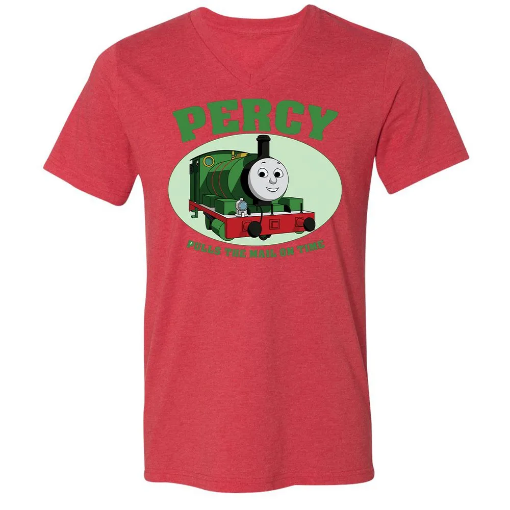 Unisex V-Neck T-Shirt - W9Q8D4HG - Heather Red - 5