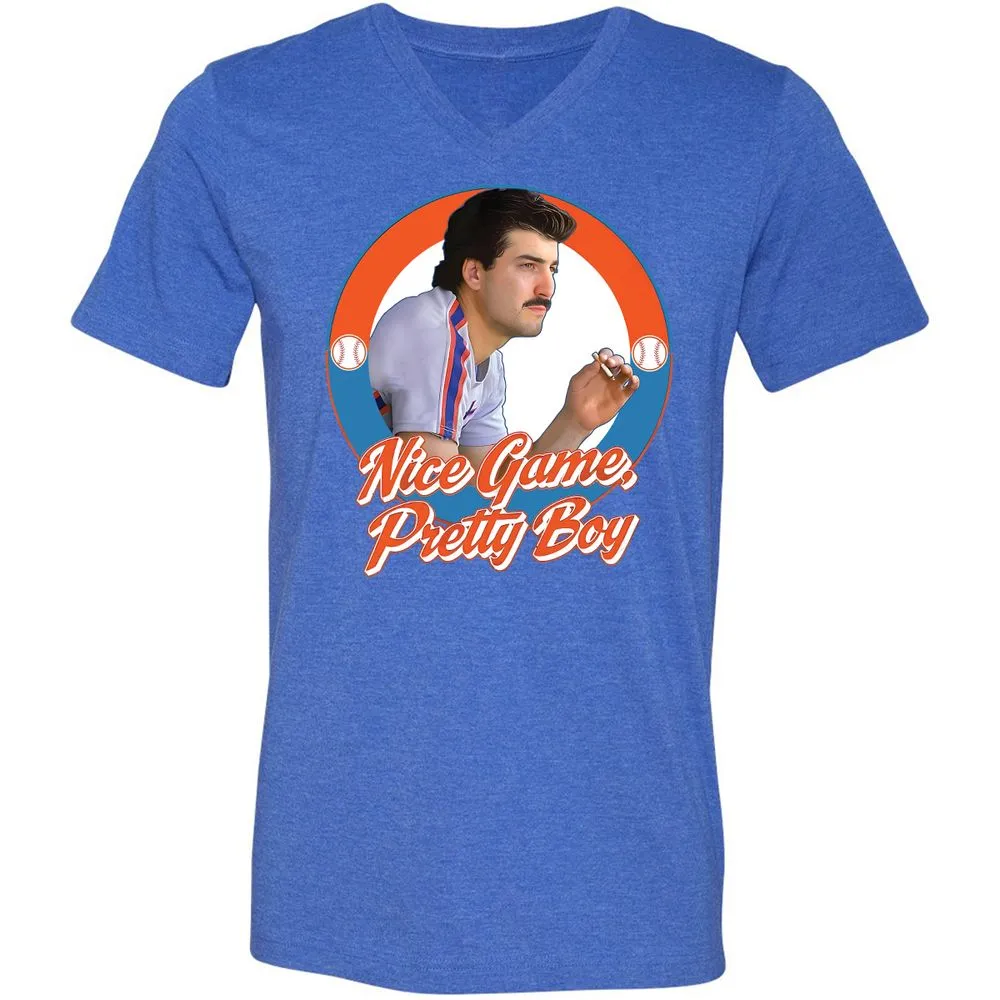 Unisex V-Neck T-Shirt - 3TDPR7XC - Heather True Royal - 14