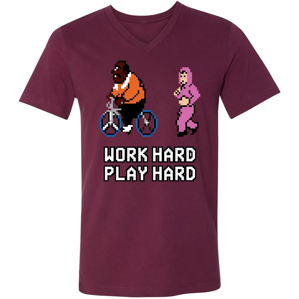 Unisex V-Neck T-Shirt - 1H75NU29 - Maroon - 6