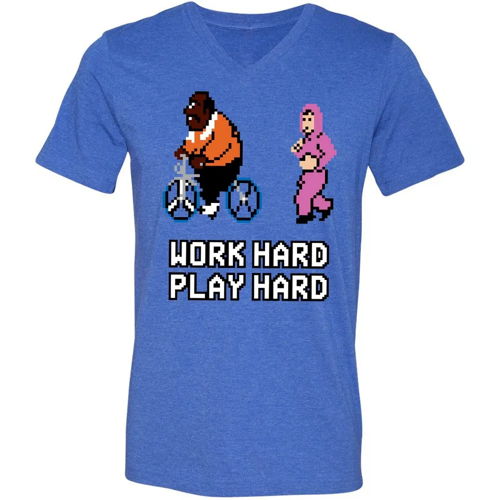 Unisex V-Neck T-Shirt - 1H75NU29 - Heather True Royal - 14