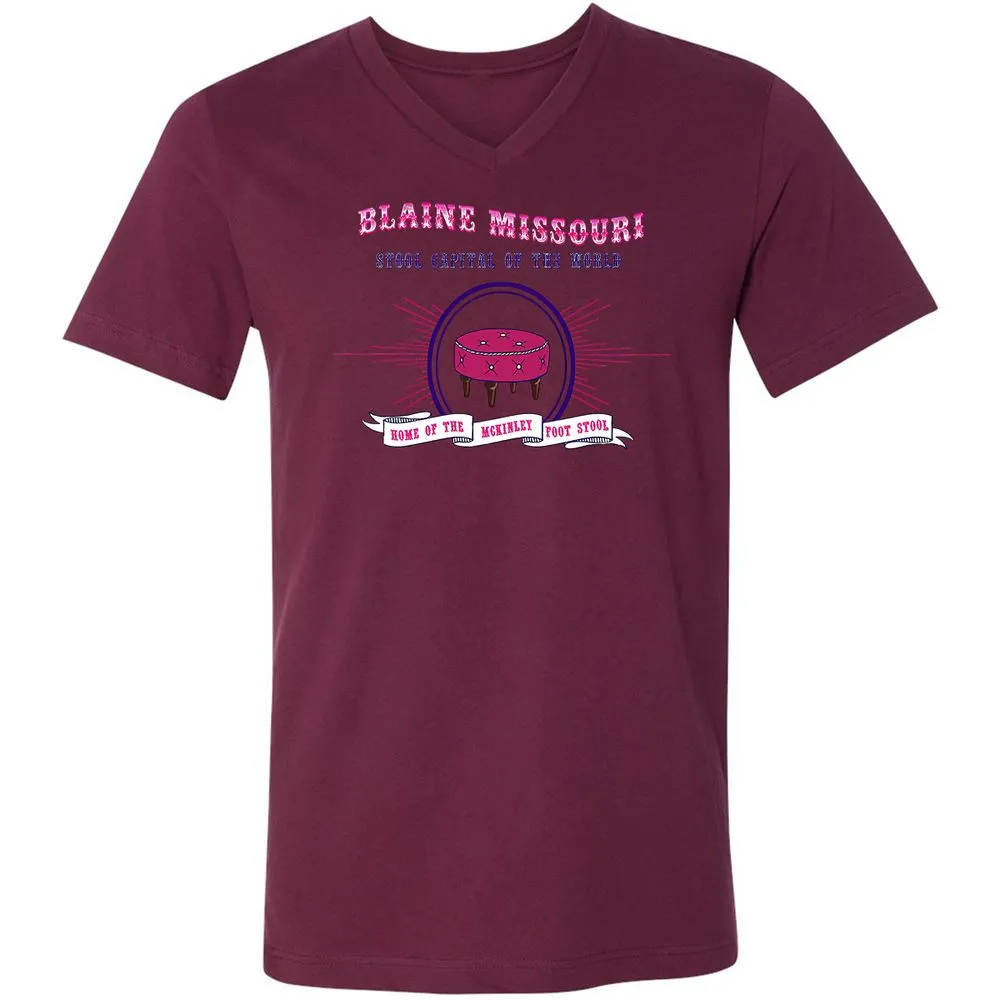 Unisex V-Neck T-Shirt - EJPHC9MR - Maroon - 6