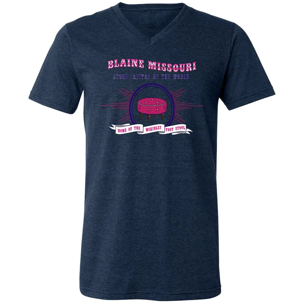 Unisex V-Neck T-Shirt - EJPHC9MR - Heather Navy - 15