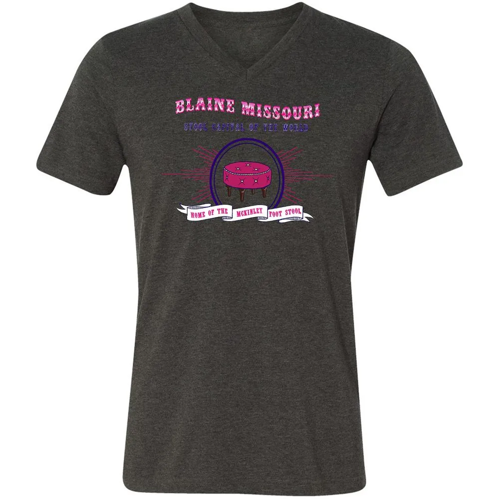 Unisex V-Neck T-Shirt - EJPHC9MR - Dark Grey Heather - 8