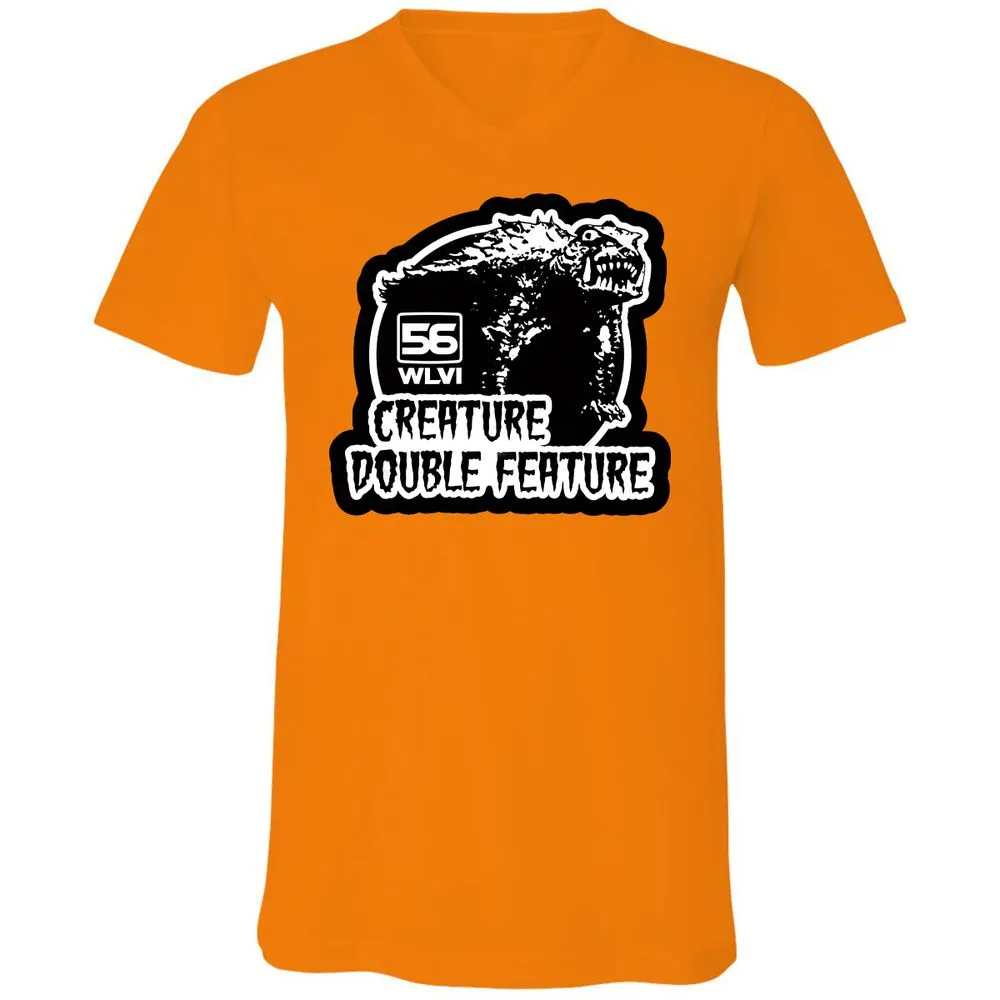 Unisex V-Neck T-Shirt - XCKNQ73Q - Orange - 11