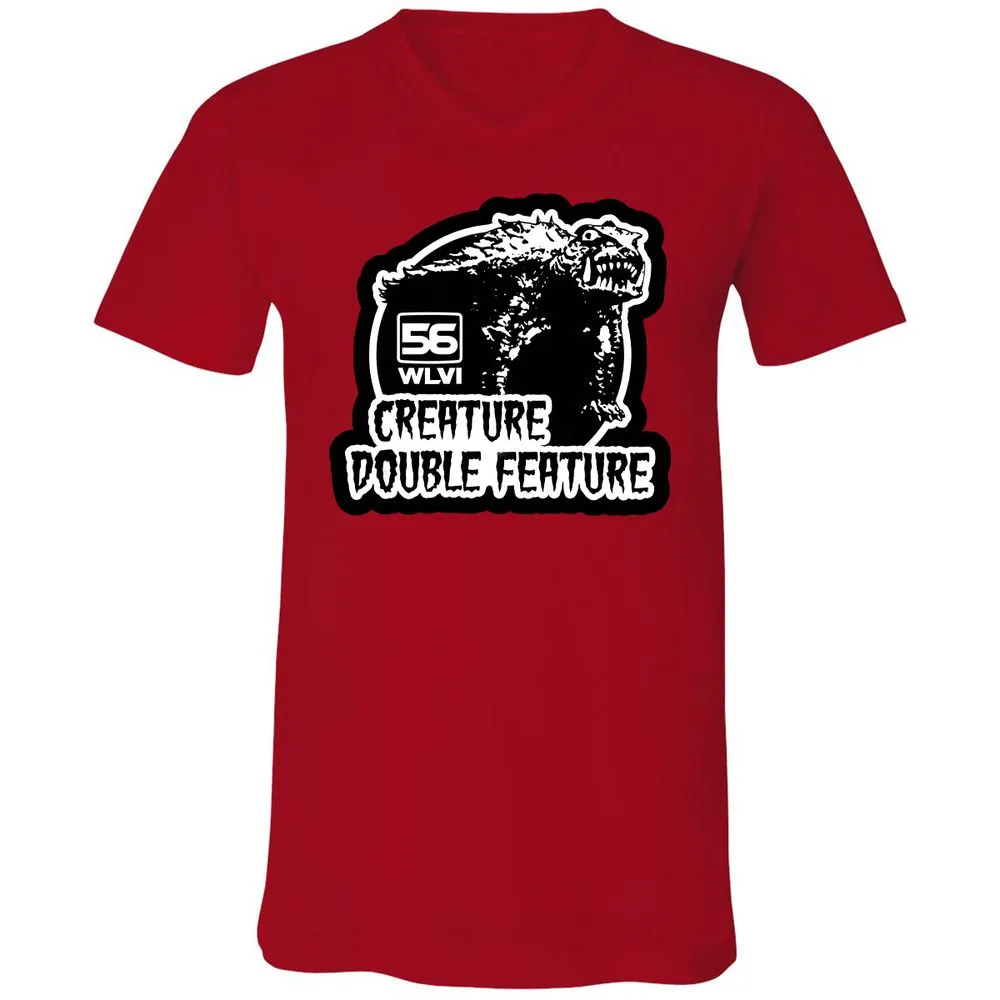 Unisex V-Neck T-Shirt - XCKNQ73Q - Red - 3
