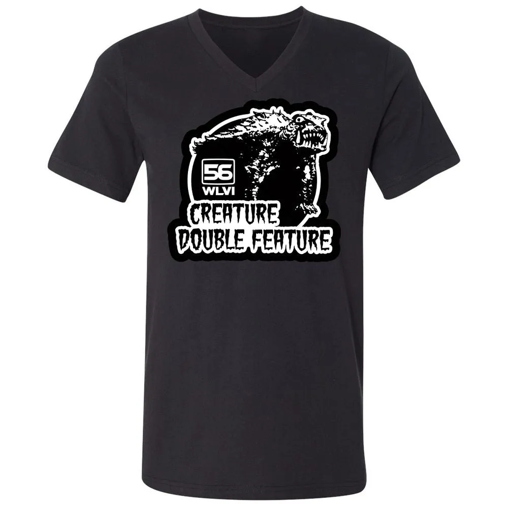 Unisex V-Neck T-Shirt - XCKNQ73Q - Black - 16