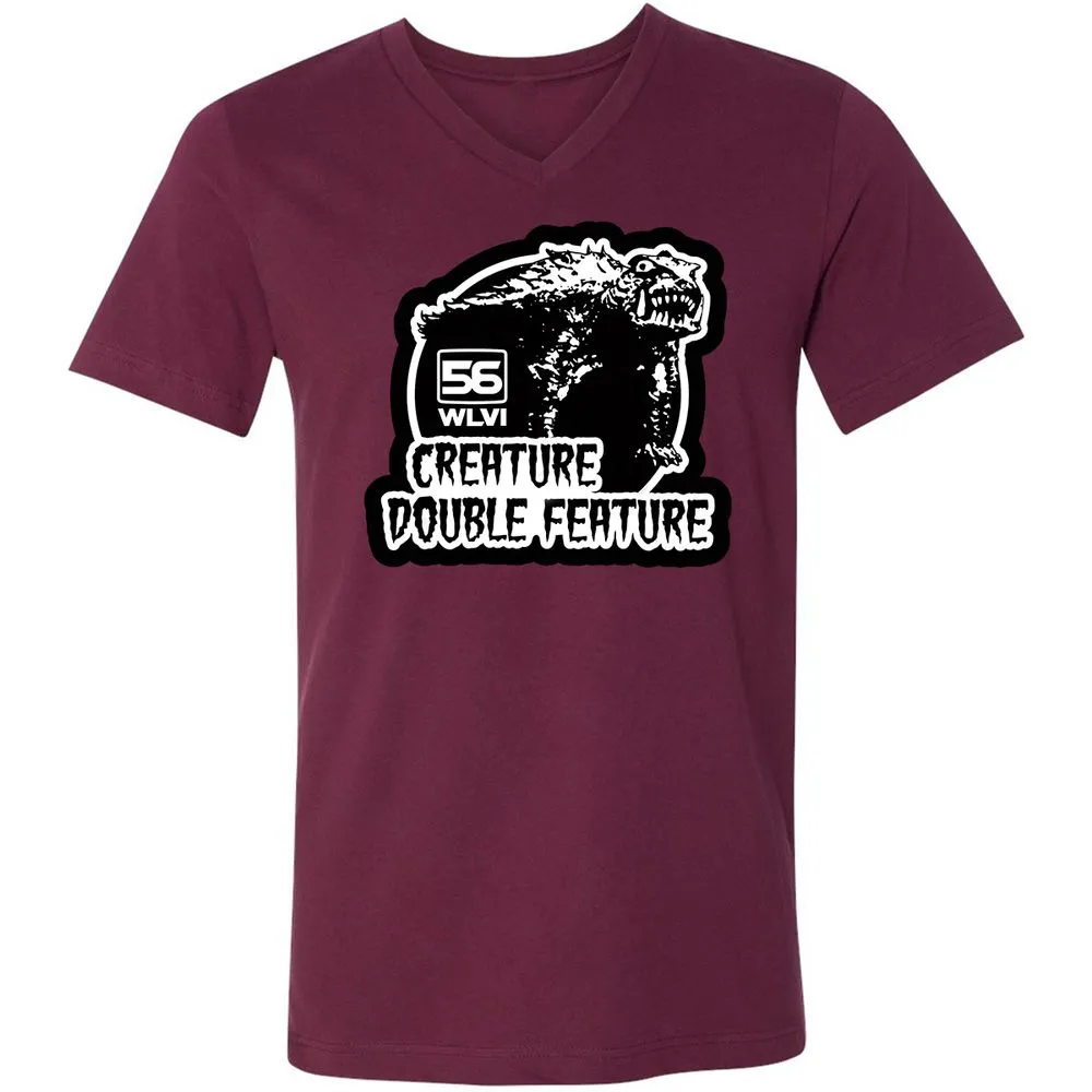 Unisex V-Neck T-Shirt - XCKNQ73Q - Maroon - 6