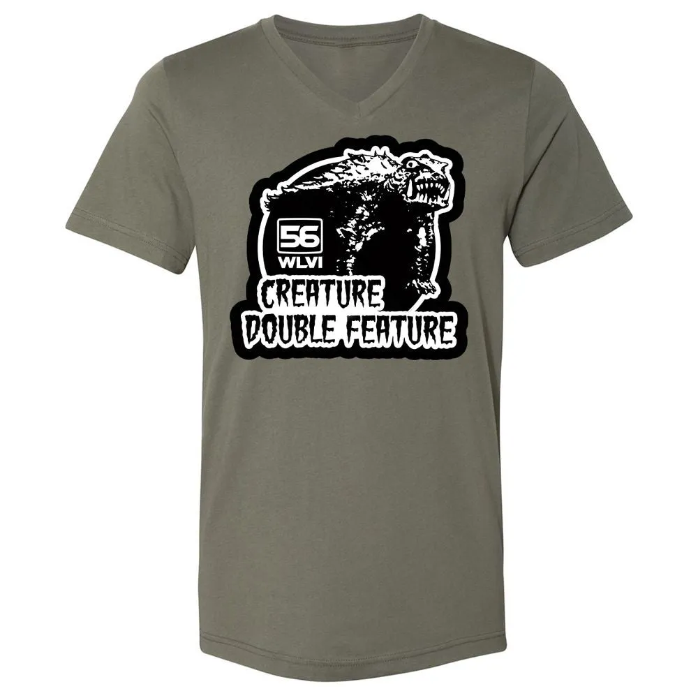 Unisex V-Neck T-Shirt - XCKNQ73Q - Military Green - 10