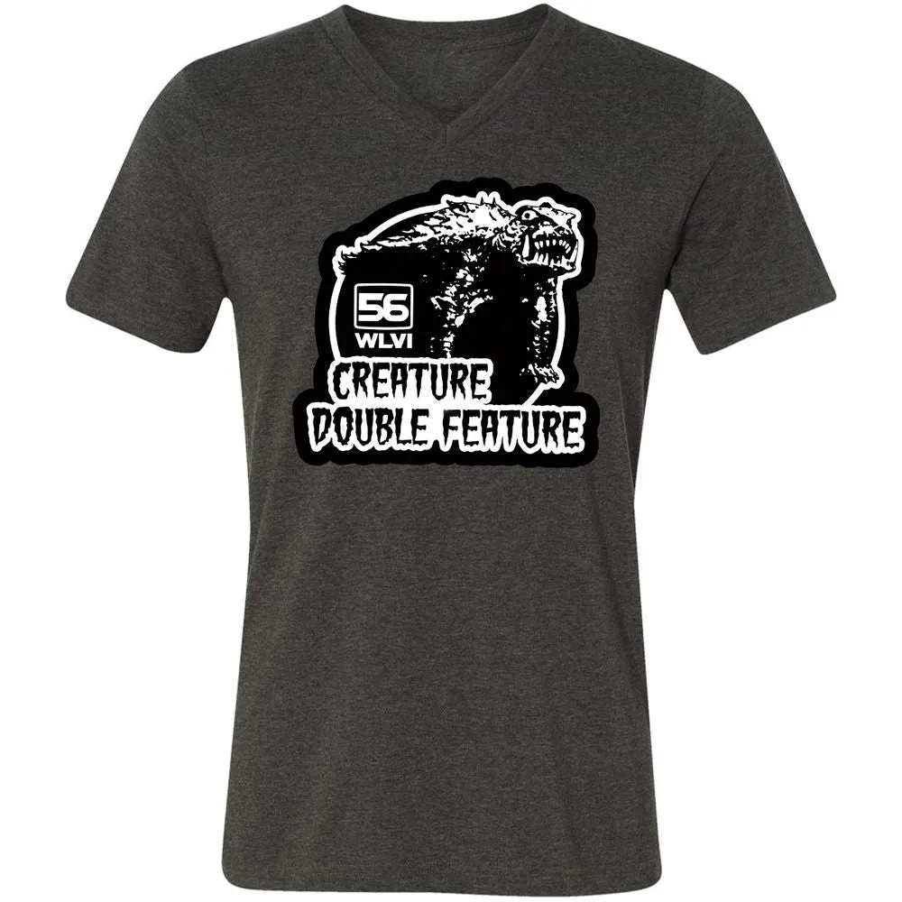 Unisex V-Neck T-Shirt - XCKNQ73Q - Dark Grey Heather - 8