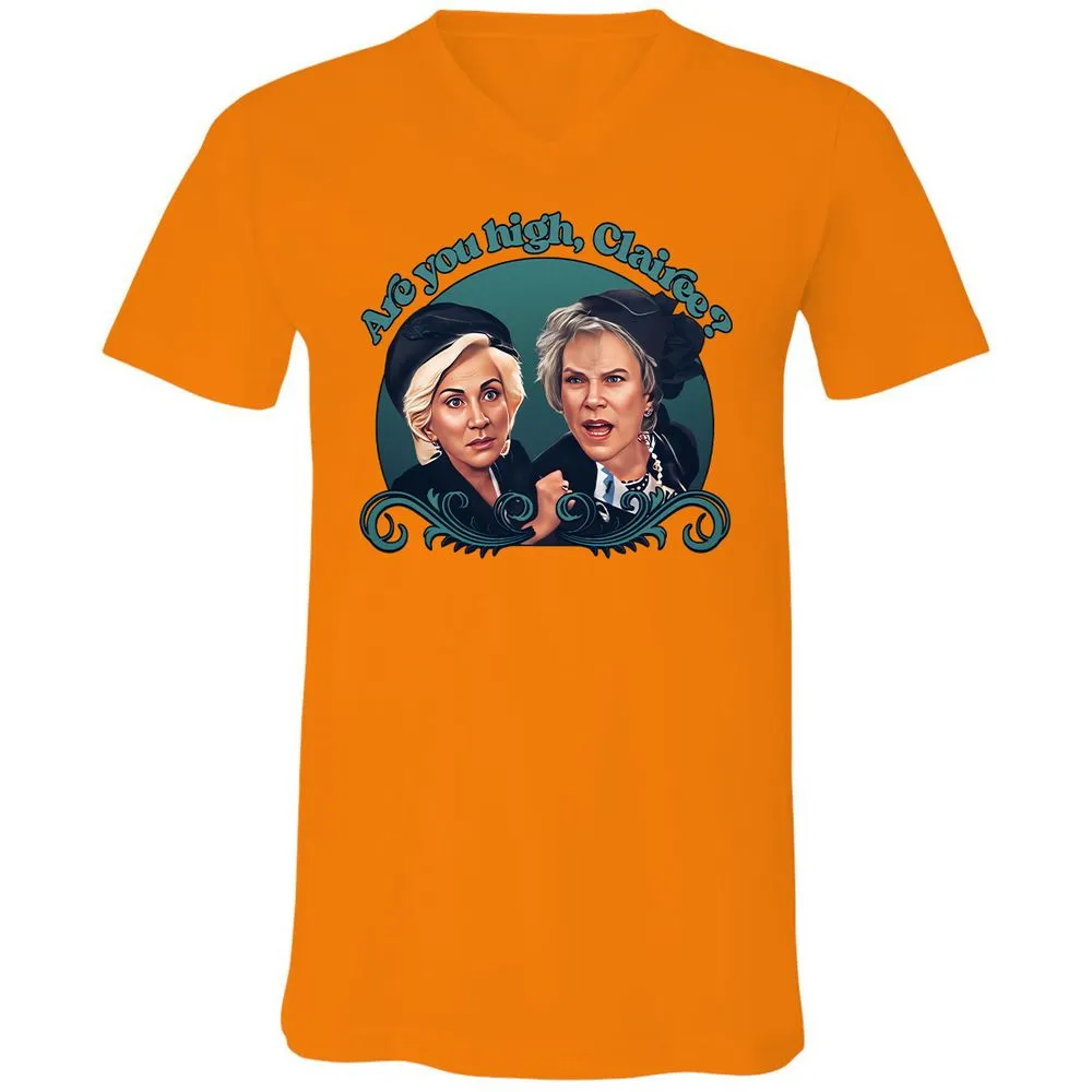 Unisex V-Neck T-Shirt - Q7DRMYXD - Orange - 11