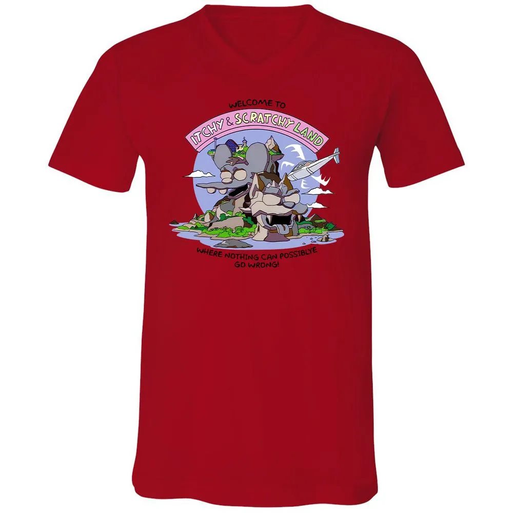 Unisex V-Neck T-Shirt - H6RRC4M5 - Red - 3