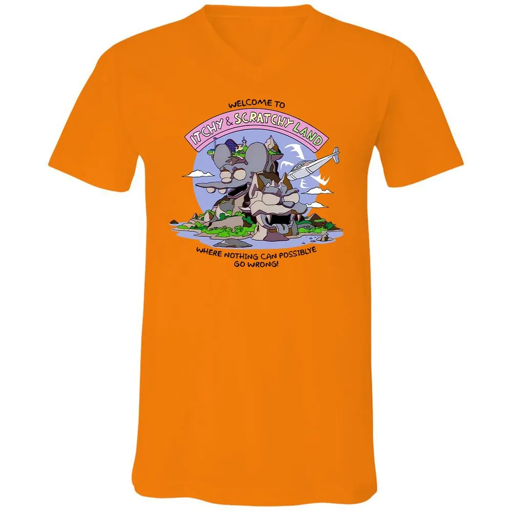 Unisex V-Neck T-Shirt - H6RRC4M5 - Orange - 11